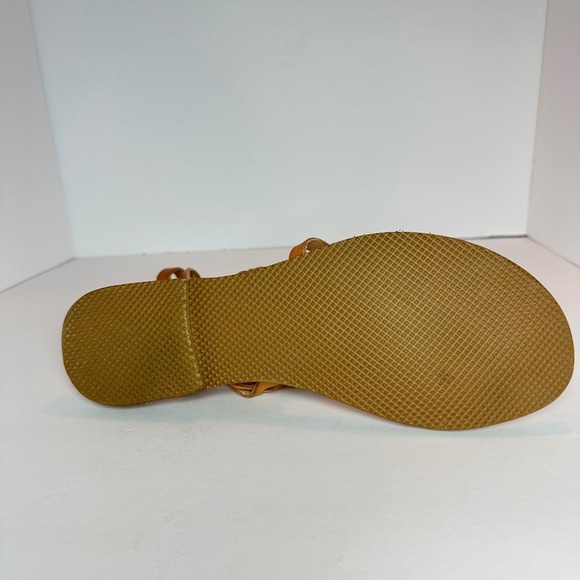 Cocobelle Tan Leather Braided Toe Loop Sandals Made in Italy Womens 10/41 - Picture 6 of 9